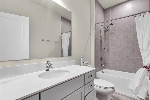 10616 High Noon Trl, Parrish, FL 34219 - bathroom featuring vanity, shower / bathtub combination with curtain, and toilet