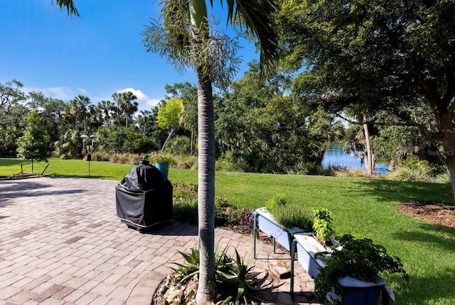 2397 Vaccaro Dr, Sarasota, FL 34231 - view of patio featuring view of wooded area and a water view