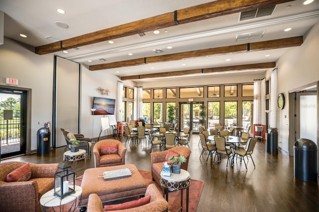 2397 Vaccaro Dr, Sarasota, FL 34231 - lobby featuring beamed ceiling and recessed lighting