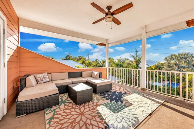 426 Magnolia Ave, Anna Maria, FL 34216 - view of patio / terrace featuring ceiling fan and outdoor lounge area