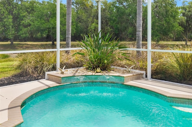 9101 Yarberry St, Sarasota, FL 34240 - swimming pool featuring view of scattered trees