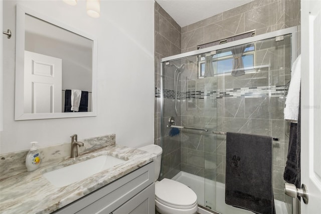 9101 Yarberry St, Sarasota, FL 34240 - full bathroom featuring vanity, toilet, and a shower stall