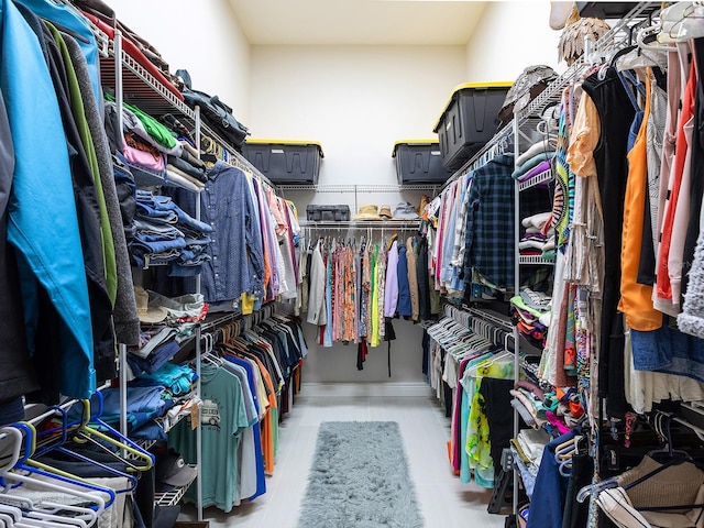 view of walk in closet