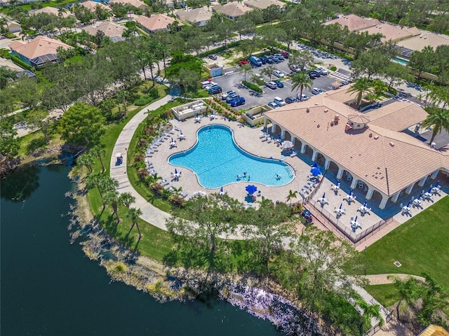5821 Valente Pl, Sarasota, FL 34238 - birds eye view of property featuring a water view