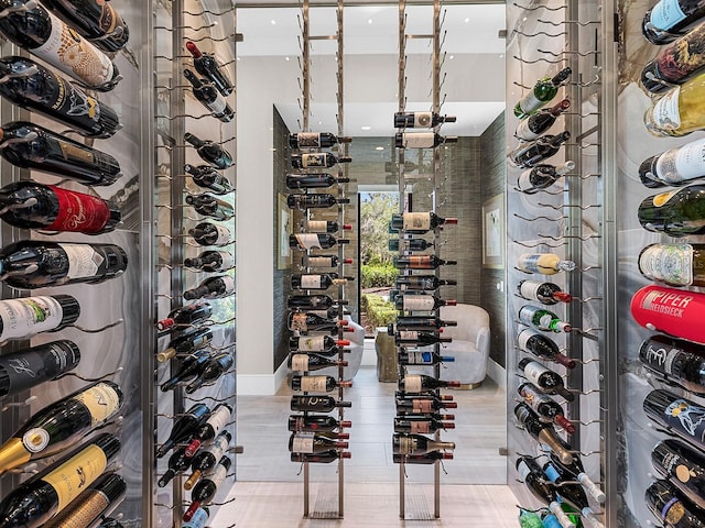 view of wine cellar