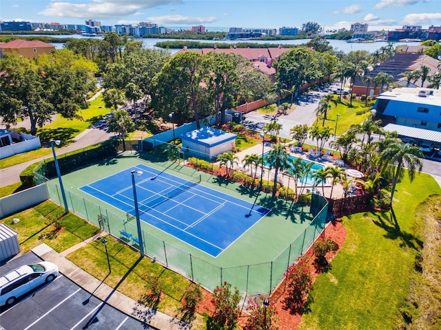 14519 Catalina Cir, Seminole, FL 33776 - birds eye view of property featuring a view of city and a water view