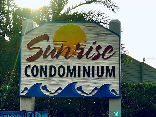 view of community sign