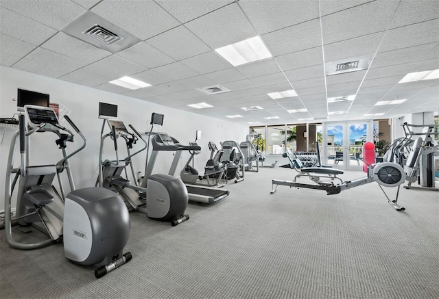 1771 Ringling Blvd Unit 1104, Sarasota, FL 34236 - gym featuring visible vents and a paneled ceiling