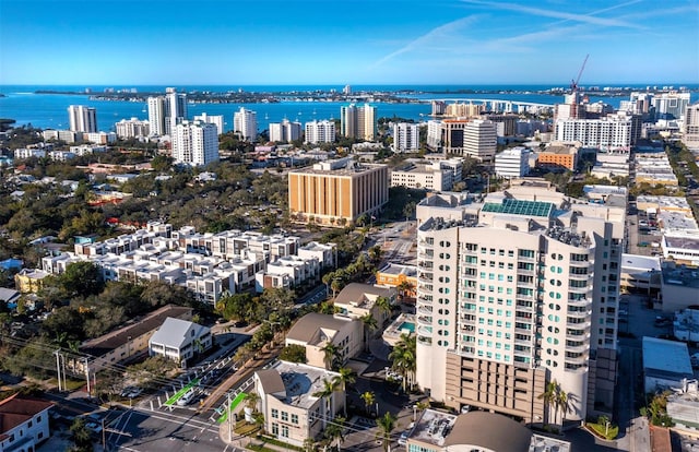 1771 Ringling Blvd Unit 1104, Sarasota, FL 34236 - birds eye view of property with a view of city and a water view
