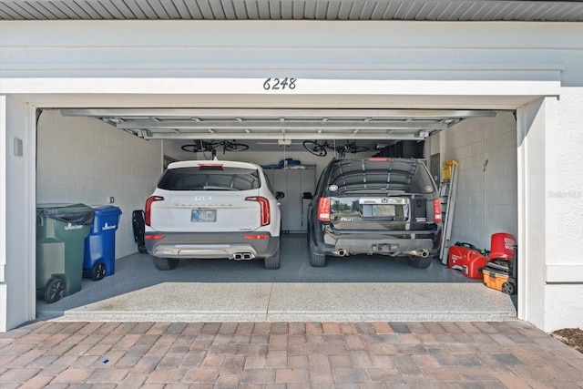 garage with driveway