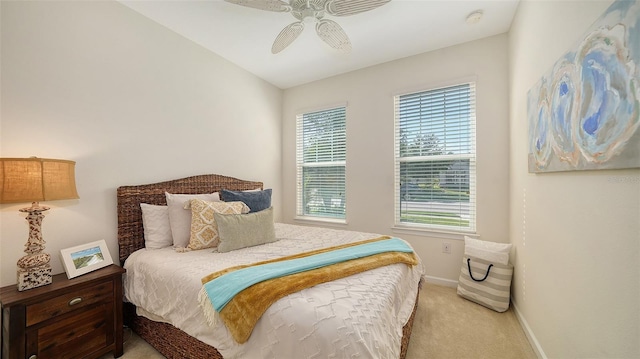 11847 Meadowgate Pl, Lakewood Ranch, FL 34211 - bedroom with light colored carpet, a ceiling fan, and baseboards