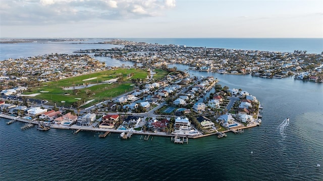 621 Ivanhoe Ln, Holmes Beach, FL 34217 - aerial view featuring a residential view and a water view