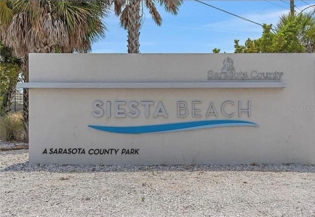 view of community sign