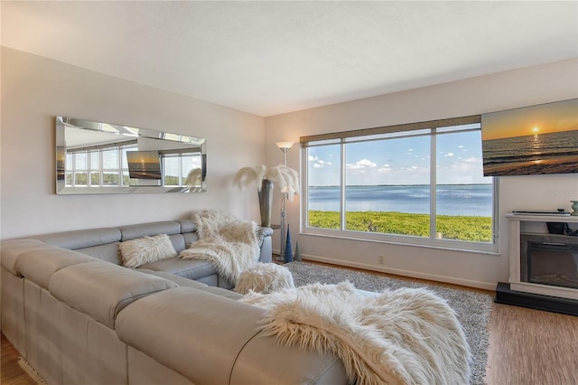 4800 Gulf Of Mexico Dr Unit 205, Longboat Key, FL 34228 - living area with baseboards and a water view