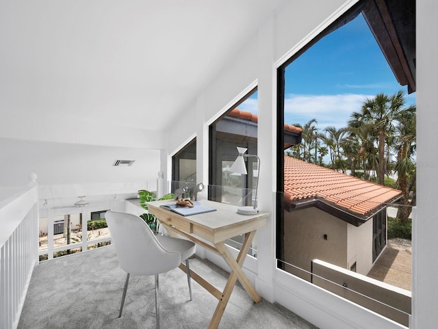 home office with carpet