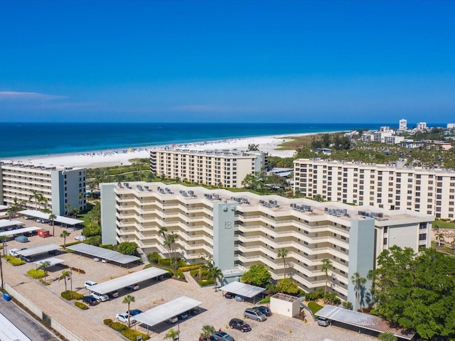 5780 Midnight Pass Rd Unit 410, Sarasota, FL 34242 - aerial view with a beach view and a water view