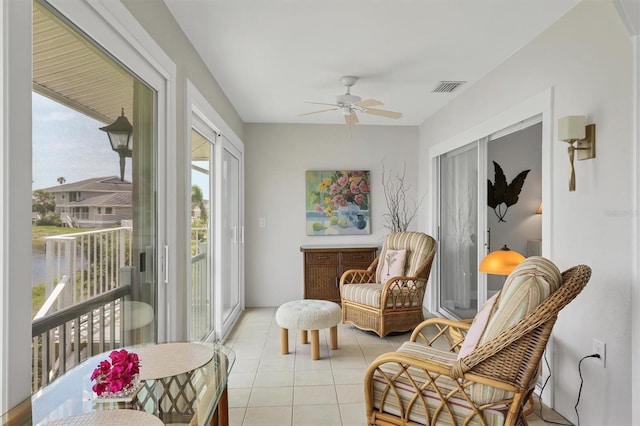 sunroom with visible vents
