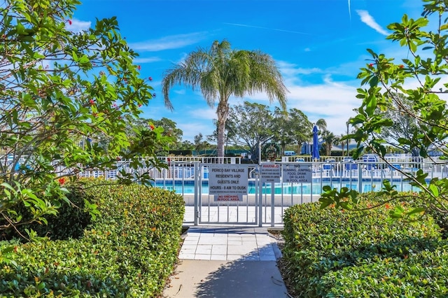 pool featuring fence