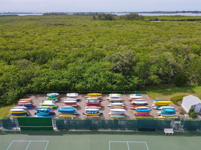 aerial view featuring a view of trees