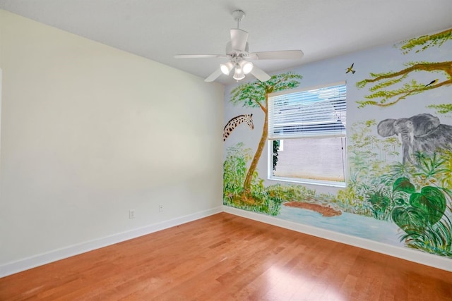 1125 English Garden Ln, Winter Garden, FL 34787 - empty room featuring baseboards, a ceiling fan, and light wood-style floors