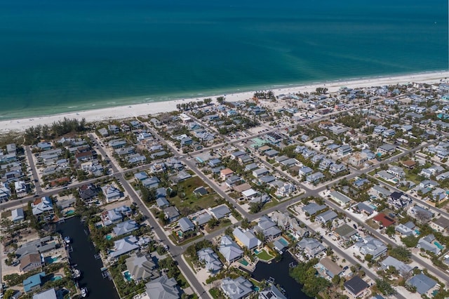 222 Willow Ave, Anna Maria, FL 34216 - aerial view with a water view, a view of the beach, and a residential view