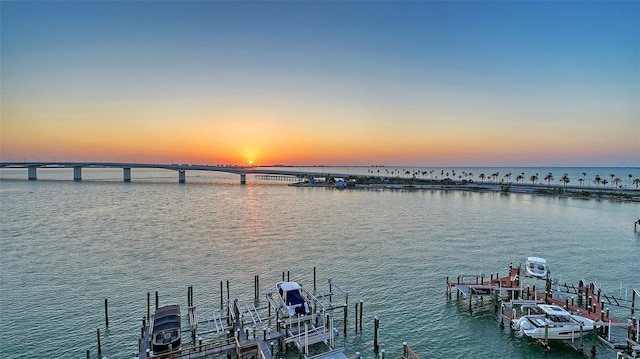 280 Golden Gate Pt Unit 600, Sarasota, FL 34236 - water view with a boat dock