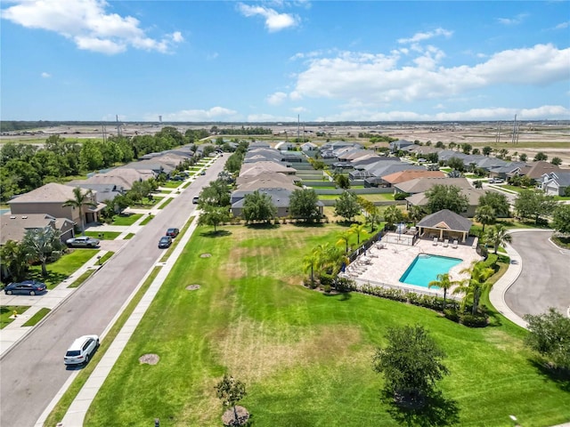 drone / aerial view with a residential view