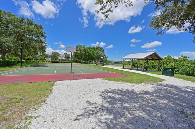 15518 29th St E, Parrish, FL 34219 - view of tennis court with community basketball court and a gazebo