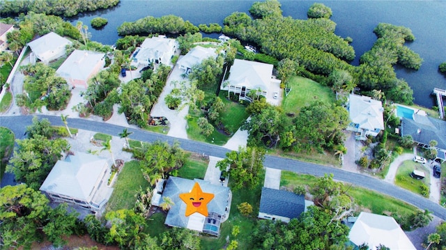 104 Shoreland Dr, Osprey, FL 34229 - bird's eye view featuring a residential view and a water view