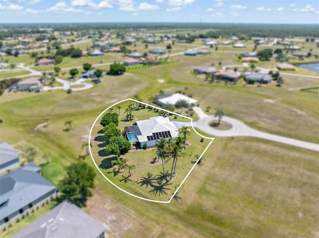 bird's eye view with a residential view