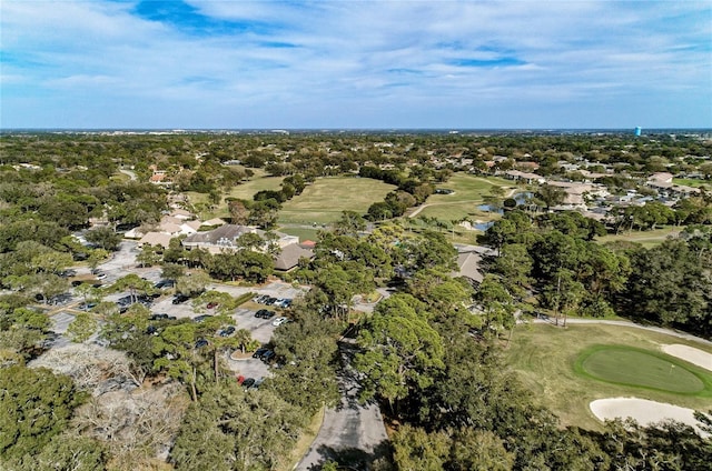 bird's eye view with a residential view, a water view, and view of golf course