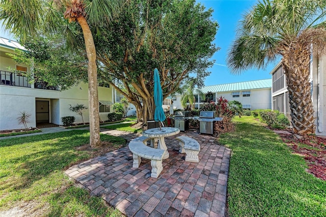 view of yard with a patio area