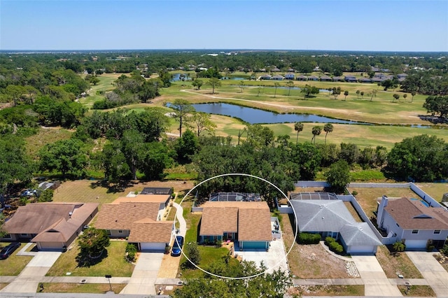 4219 Berkshire Dr, Sarasota, FL 34241 - drone / aerial view with golf course view, a water view, and a residential view