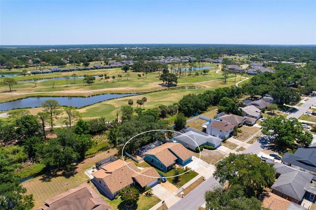 4219 Berkshire Dr, Sarasota, FL 34241 - birds eye view of property with a residential view, a water view, and golf course view