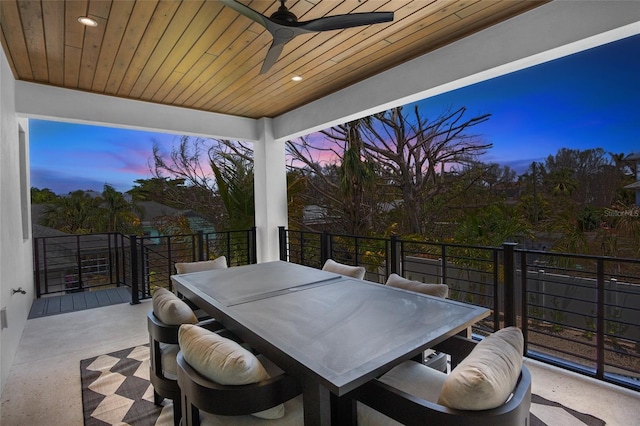 723 S Blvd Of The Presidents, Sarasota, FL 34236 - view of patio / terrace featuring outdoor dining space, a balcony, and ceiling fan