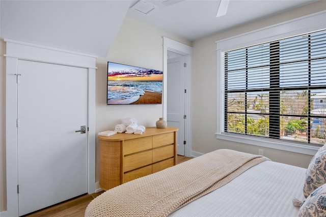 723 S Blvd Of The Presidents, Sarasota, FL 34236 - bedroom featuring wood finished floors, visible vents, and ceiling fan