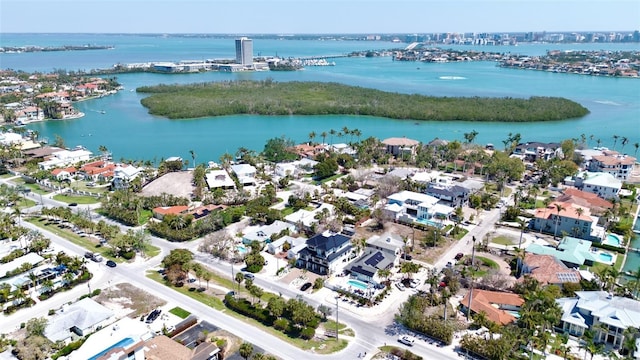 723 S Blvd Of The Presidents, Sarasota, FL 34236 - drone / aerial view with a water view and a residential view