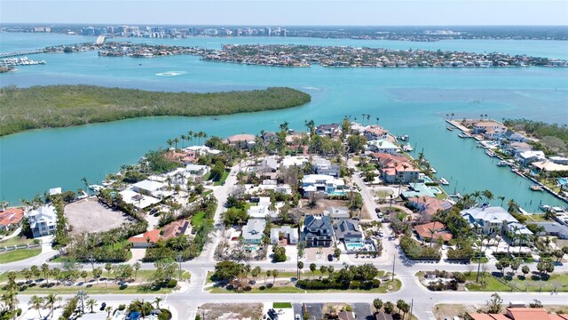 723 S Blvd Of The Presidents, Sarasota, FL 34236 - drone / aerial view with a water view and a residential view
