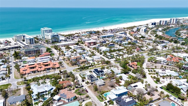 723 S Blvd Of The Presidents, Sarasota, FL 34236 - birds eye view of property with a beach view and a water view