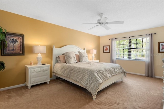 7639 Fairway Woods Dr Unit 605, Sarasota, FL 34238 - bedroom featuring light carpet, a ceiling fan, and baseboards