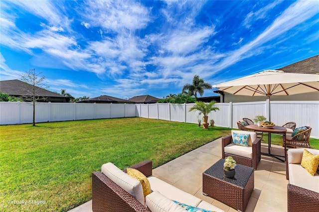 2084 La Palma Ave, Port Charlotte, FL 33953 - view of yard with an outdoor living space and a patio