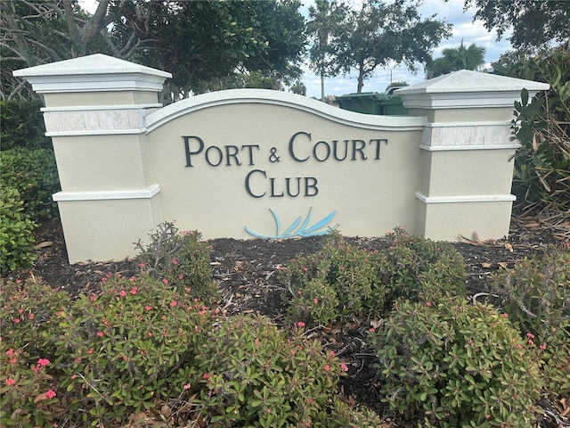 view of community sign