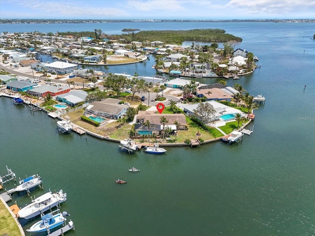 10432 Sandpiper Rd W, Bradenton, FL 34209 - drone / aerial view featuring a residential view and a water view