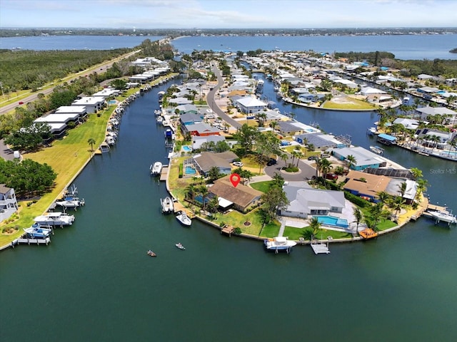 10432 Sandpiper Rd W, Bradenton, FL 34209 - bird's eye view with a residential view and a water view