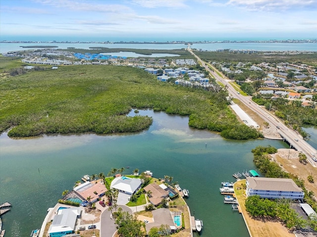 10432 Sandpiper Rd W, Bradenton, FL 34209 - drone / aerial view featuring a residential view and a water view