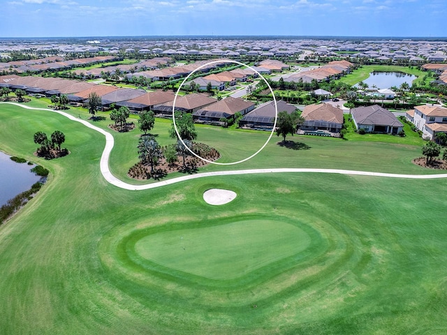 15037 Montello Way, Lakewood Ranch, FL 34211 - drone / aerial view featuring golf course view, a residential view, and a water view