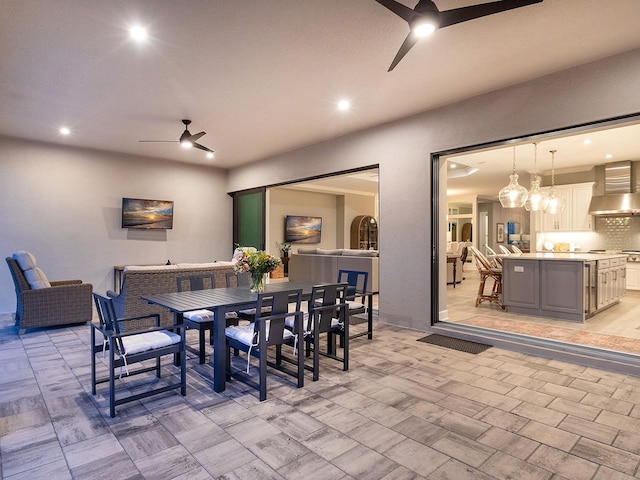 15037 Montello Way, Lakewood Ranch, FL 34211 - dining room with recessed lighting and ceiling fan