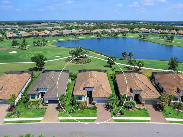 15037 Montello Way, Lakewood Ranch, FL 34211 - drone / aerial view with a residential view, a water view, and view of golf course