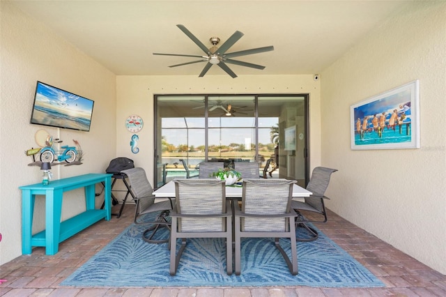 14309 Carolina Sky Pl, Lakewood Ranch, FL 34211 - exterior space featuring a textured wall and a ceiling fan