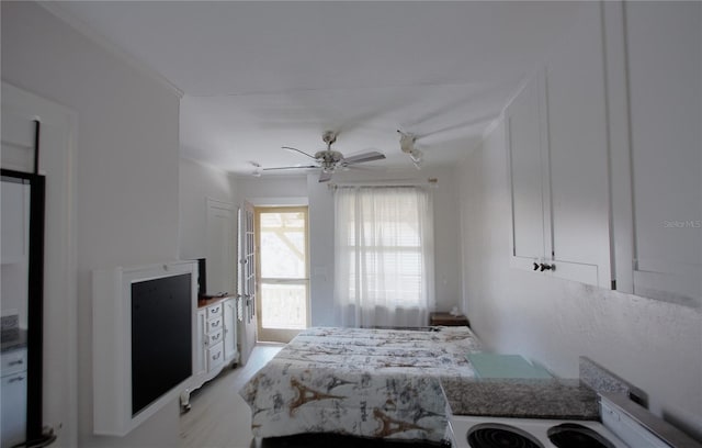 525 Rawls Ave, Sarasota, FL 34236 - bedroom featuring ceiling fan and light wood-style flooring